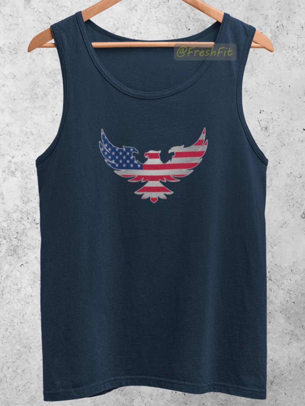 🆕American Flag Eagle Navy Blue Tank Top